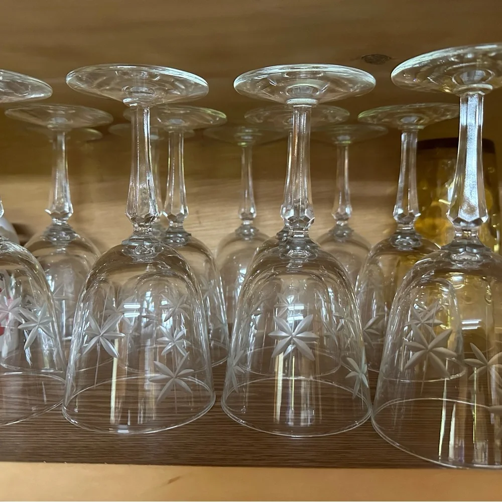 Vintage Libby Candlelight Water Wine Goblet Stem Glasses (4)‎